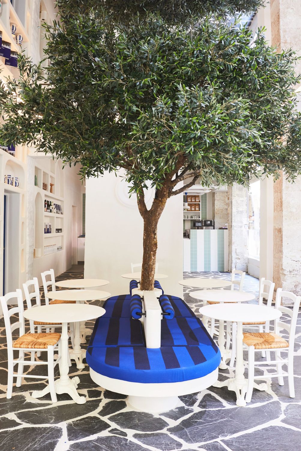 Terrasse Maison Kalios sous l'olivier